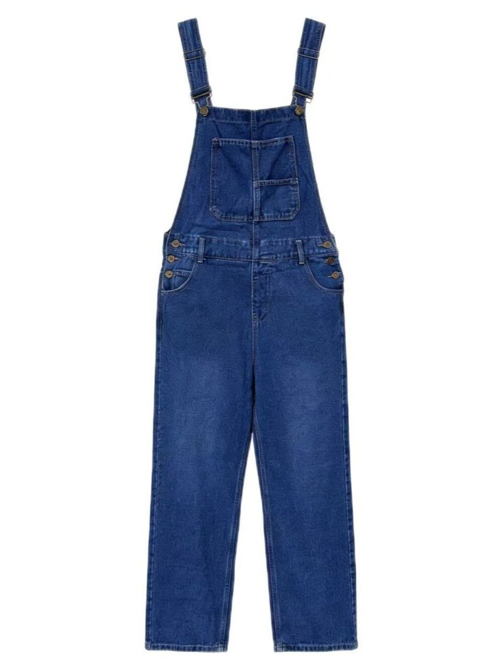 The Slouchy Classic Denim Bib Overalls (Dark Blue)